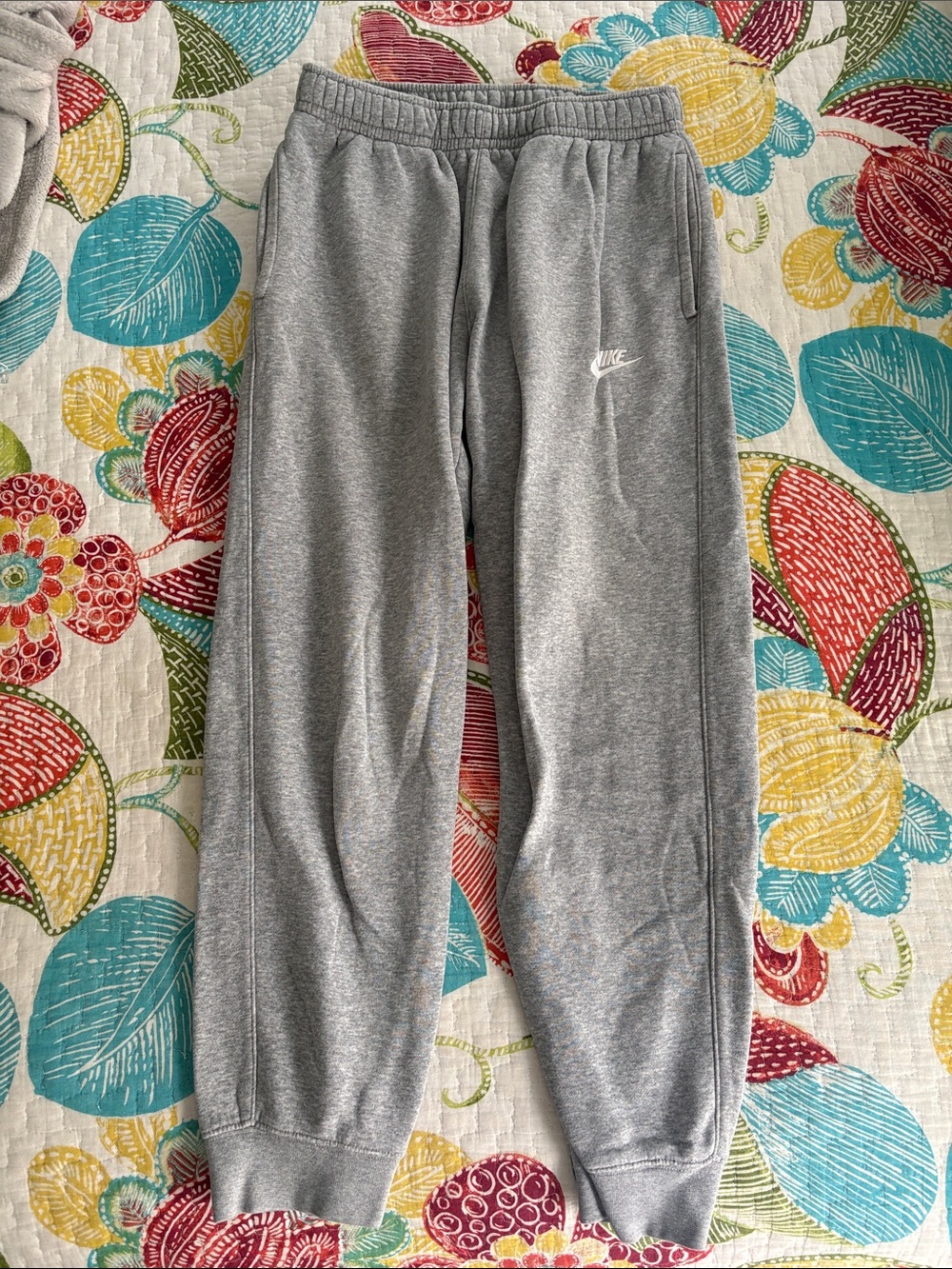 Nike Gray Joggers with White Swoosh